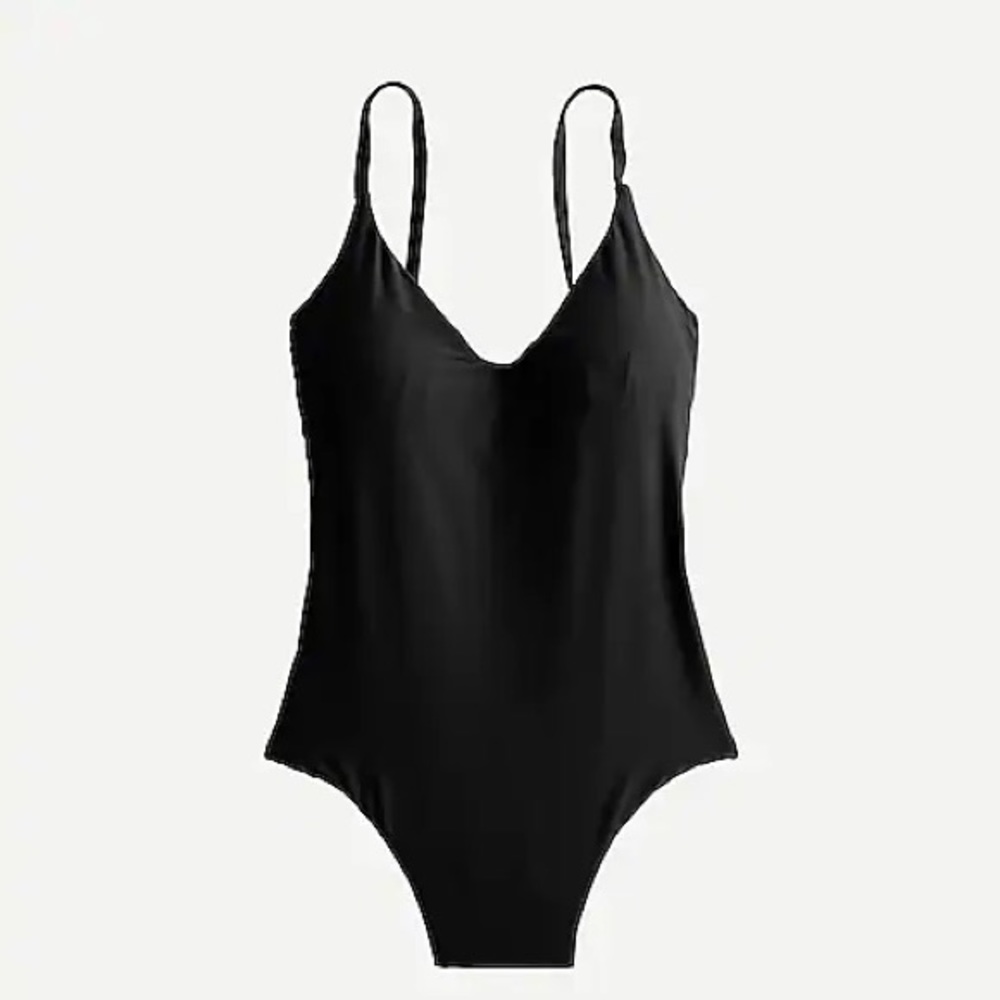 J Crew PURPLE Rounded V-neck one-piece swimsuit K6163